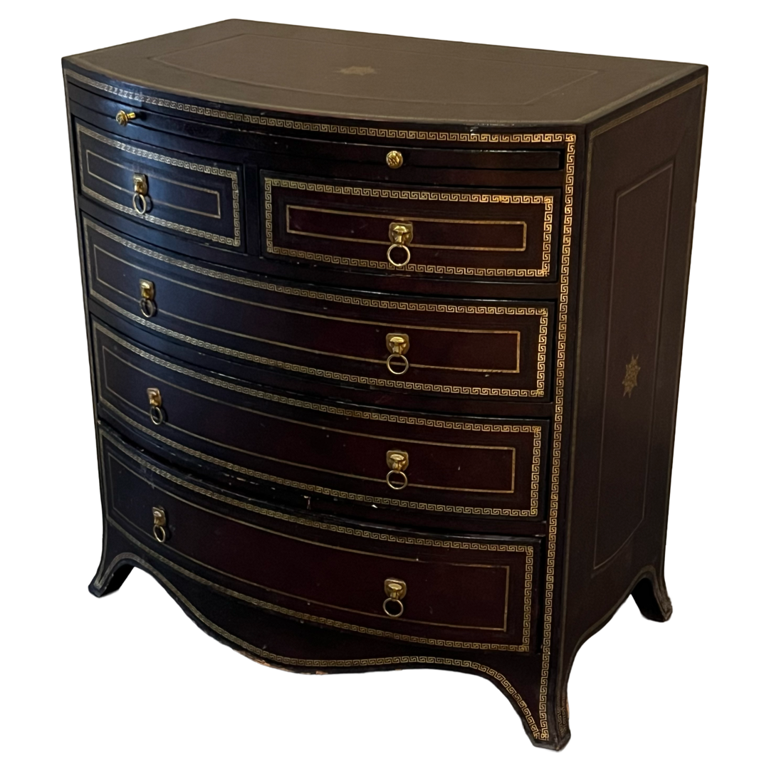 Maitland-Smith Georgian Style Leather Wrapped Small Chest of Drawers