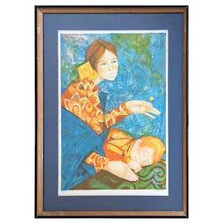 Gabriel Portolés Signed Mother and Child Lithograph