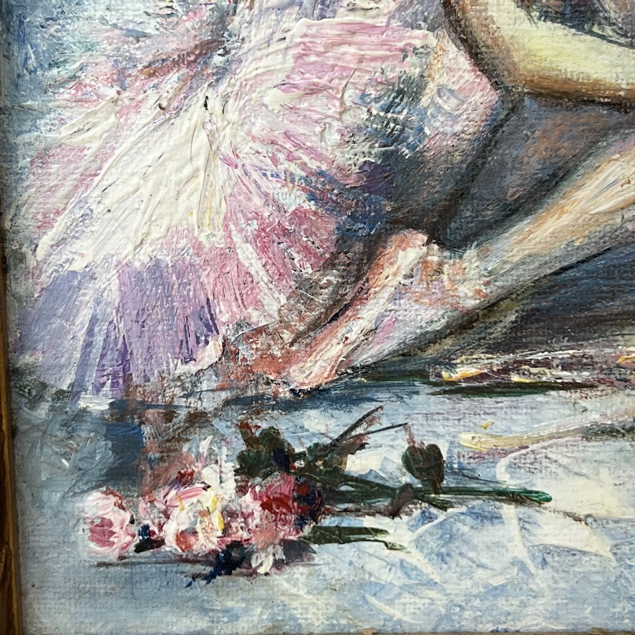 Ballet Dancer Signed Oil Painting