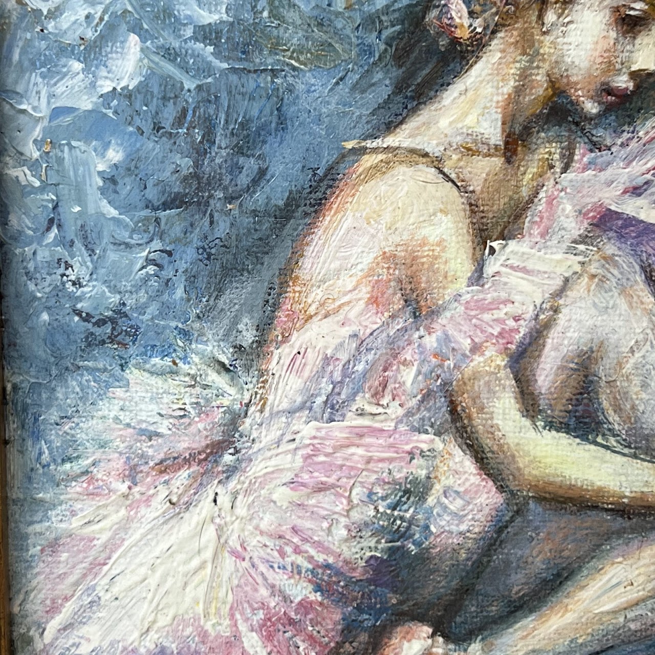 Ballet Dancer Signed Oil Painting