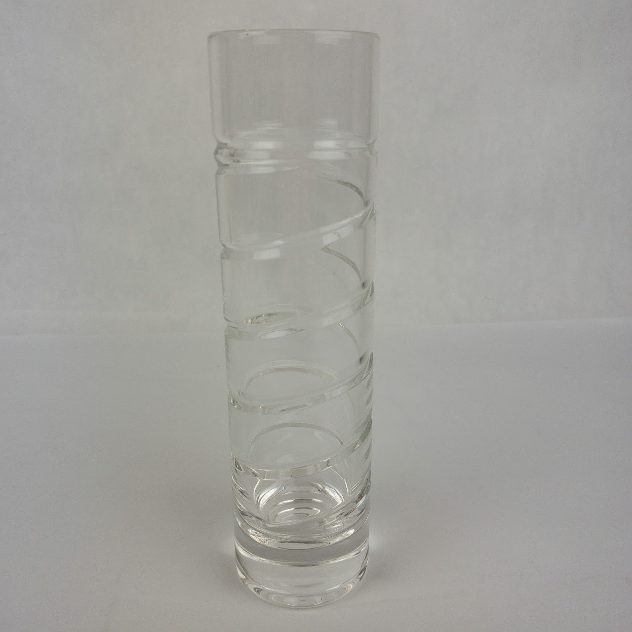 Tiffany & Co. Crystal Swirl Cylinder Vase