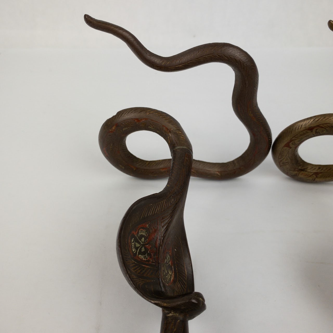 Brass Cobra Snake Candle Holder Pair