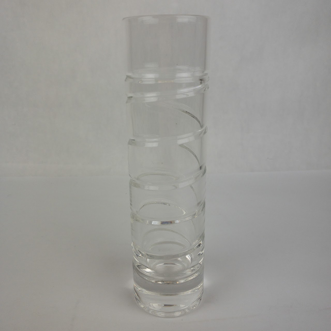 Tiffany & Co. Crystal Swirl Cylinder Vase