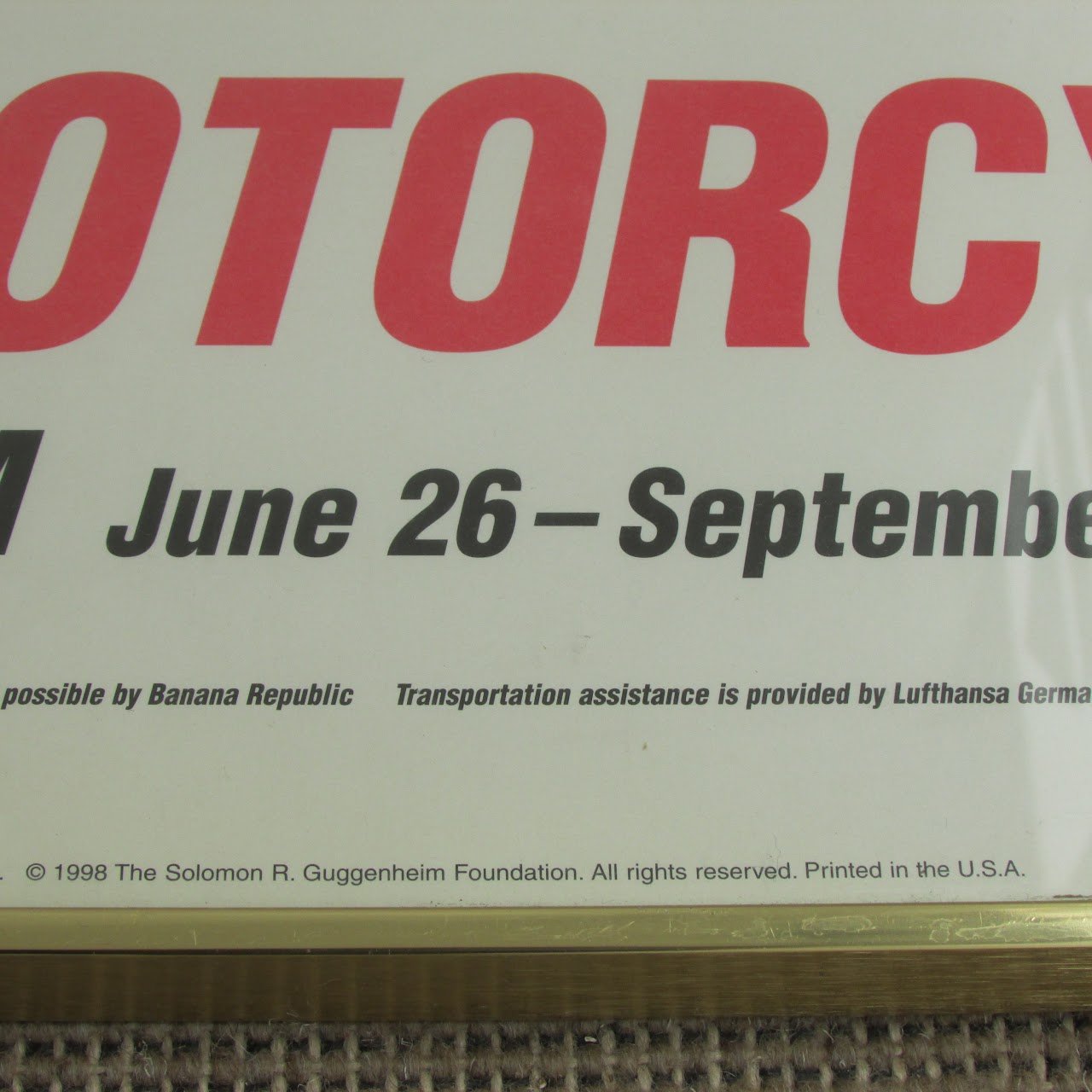 Guggenheim 'Art of the Motorcycle' 1998 Exhibit Poster