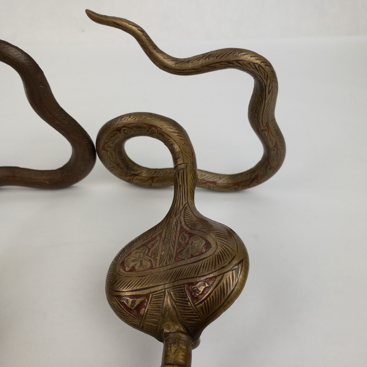 Brass Cobra Snake Candle Holder Pair