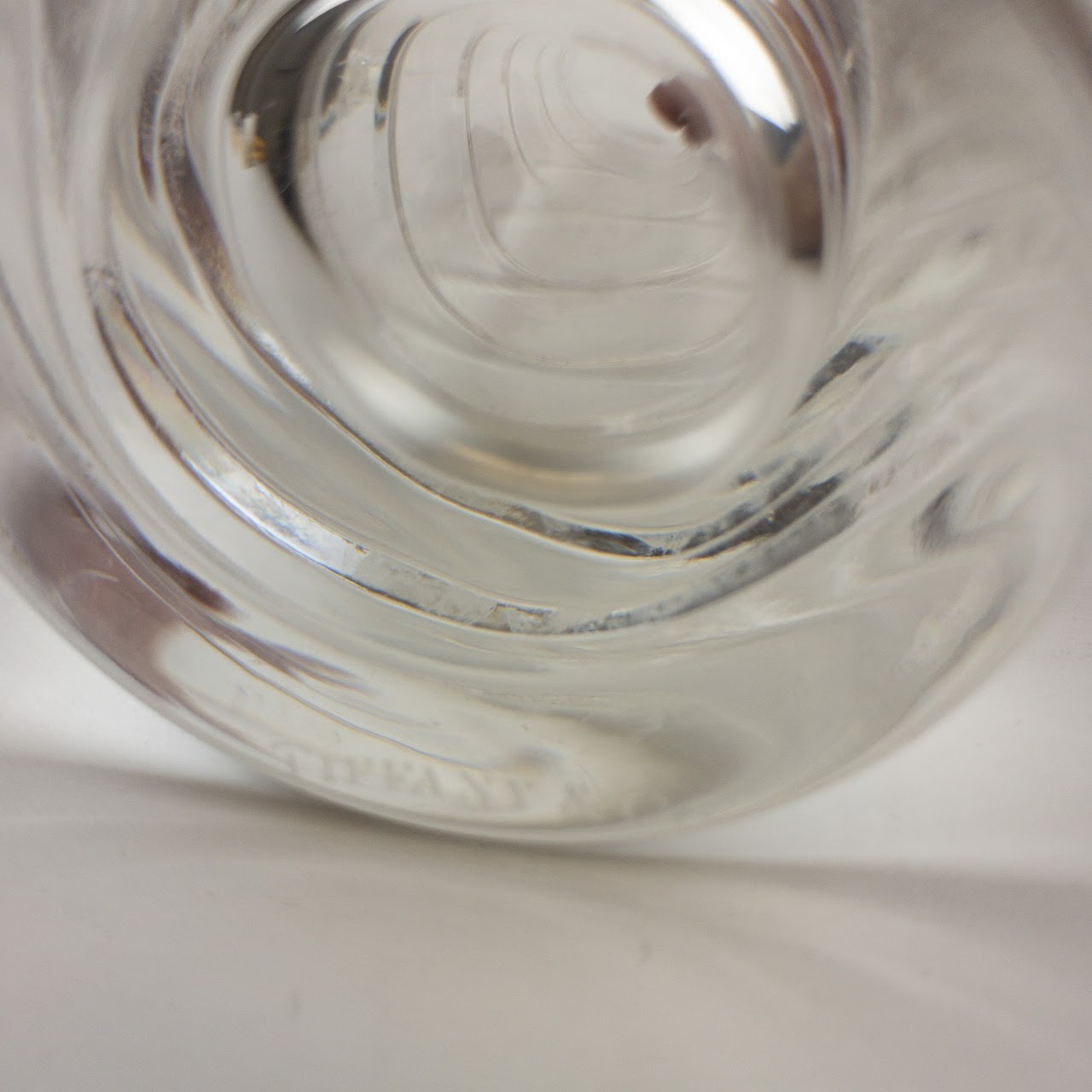 Tiffany & Co. Crystal Swirl Cylinder Vase