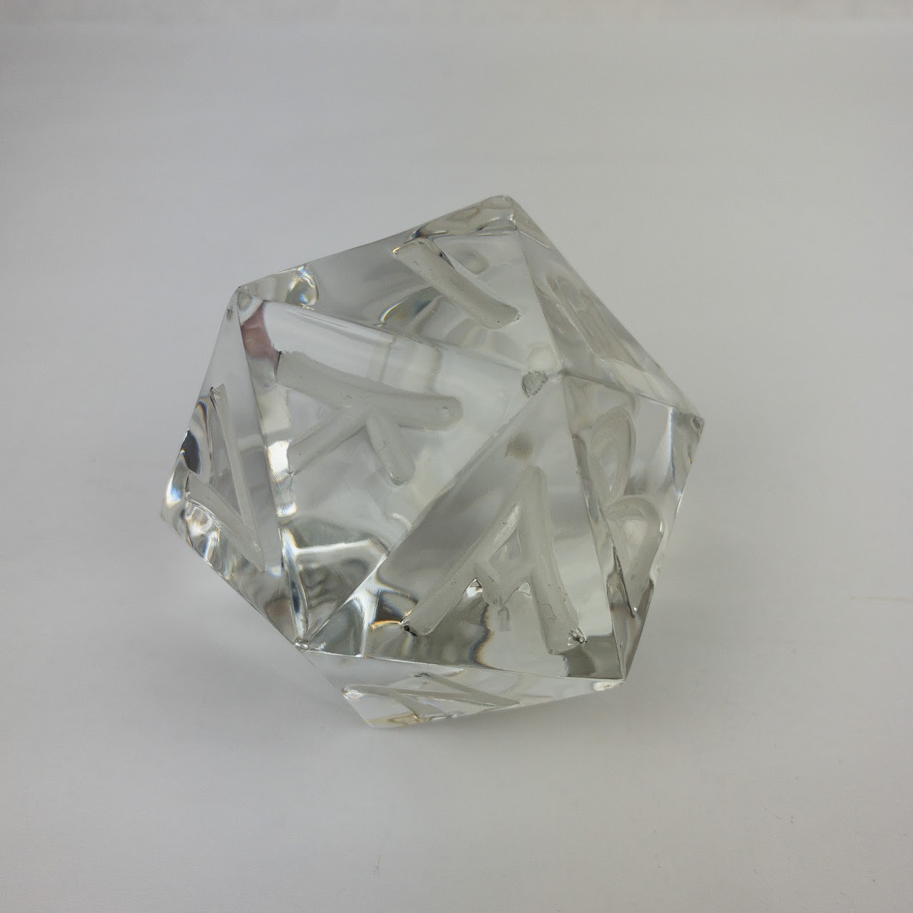 Metropolitan Museum of Art Crystal Polyhedron Greek Alphabet Paperweight