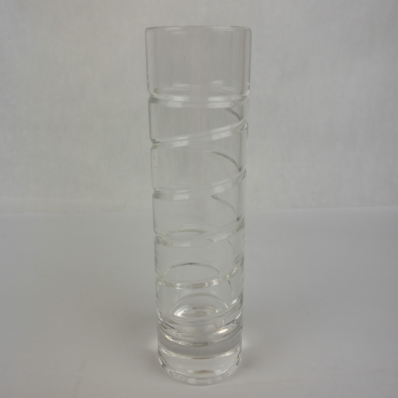 Tiffany & Co. Crystal Swirl Cylinder Vase