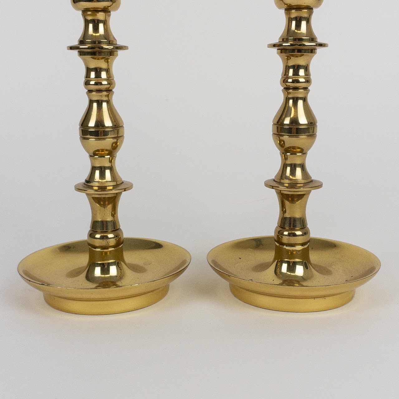 CM Colonial Williamsburg Style Brass Candlestick Pair