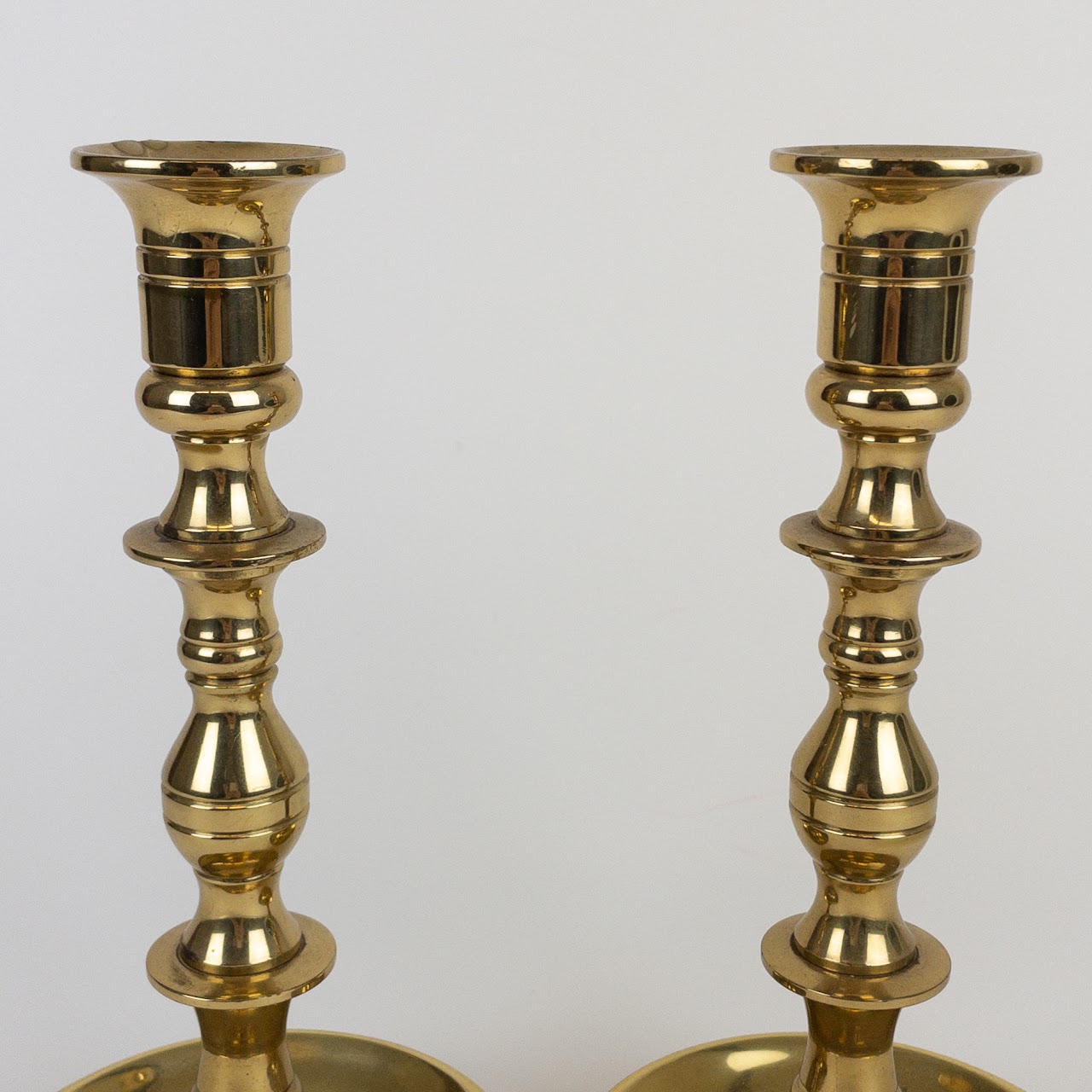 CM Colonial Williamsburg Style Brass Candlestick Pair