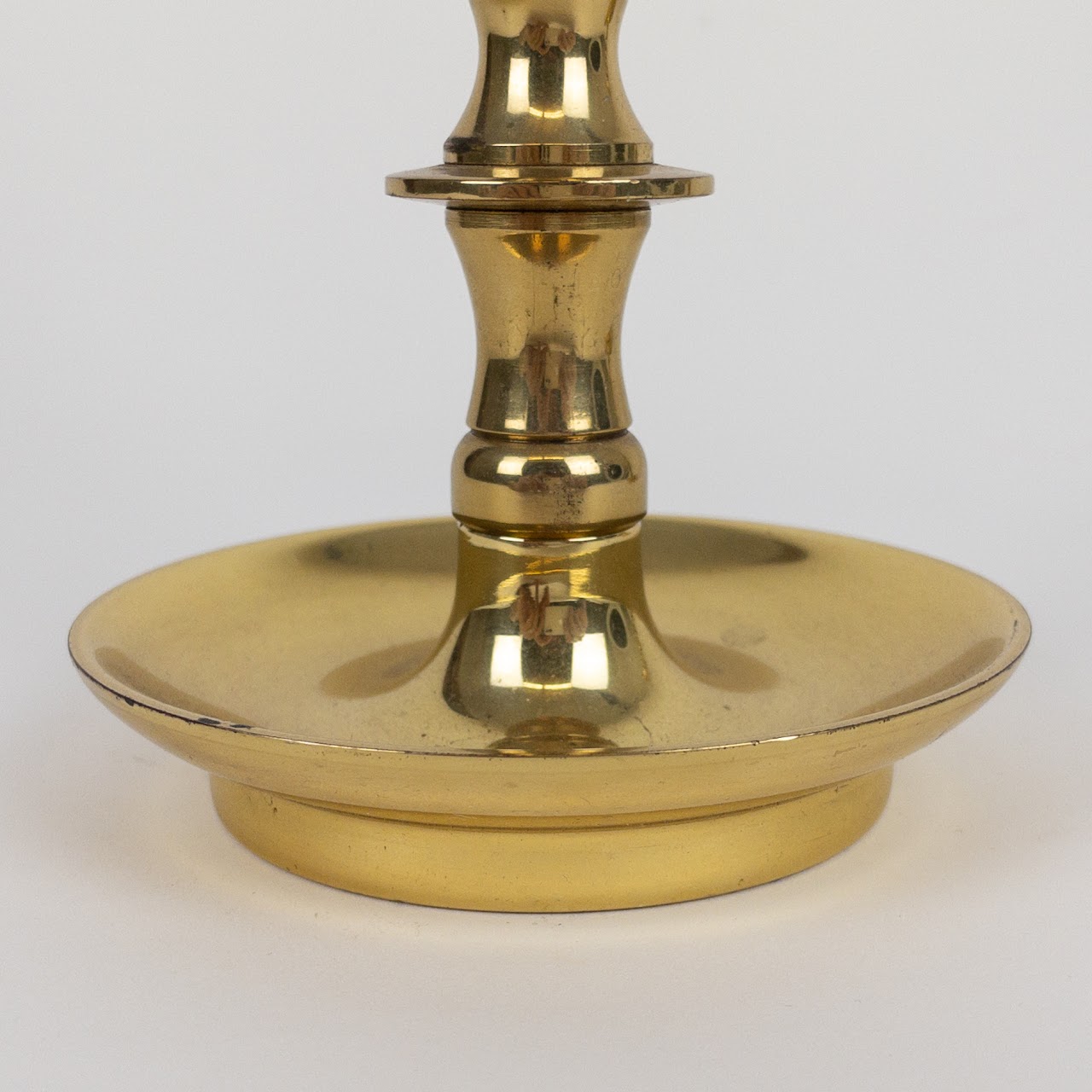 CM Colonial Williamsburg Style Brass Candlestick Pair