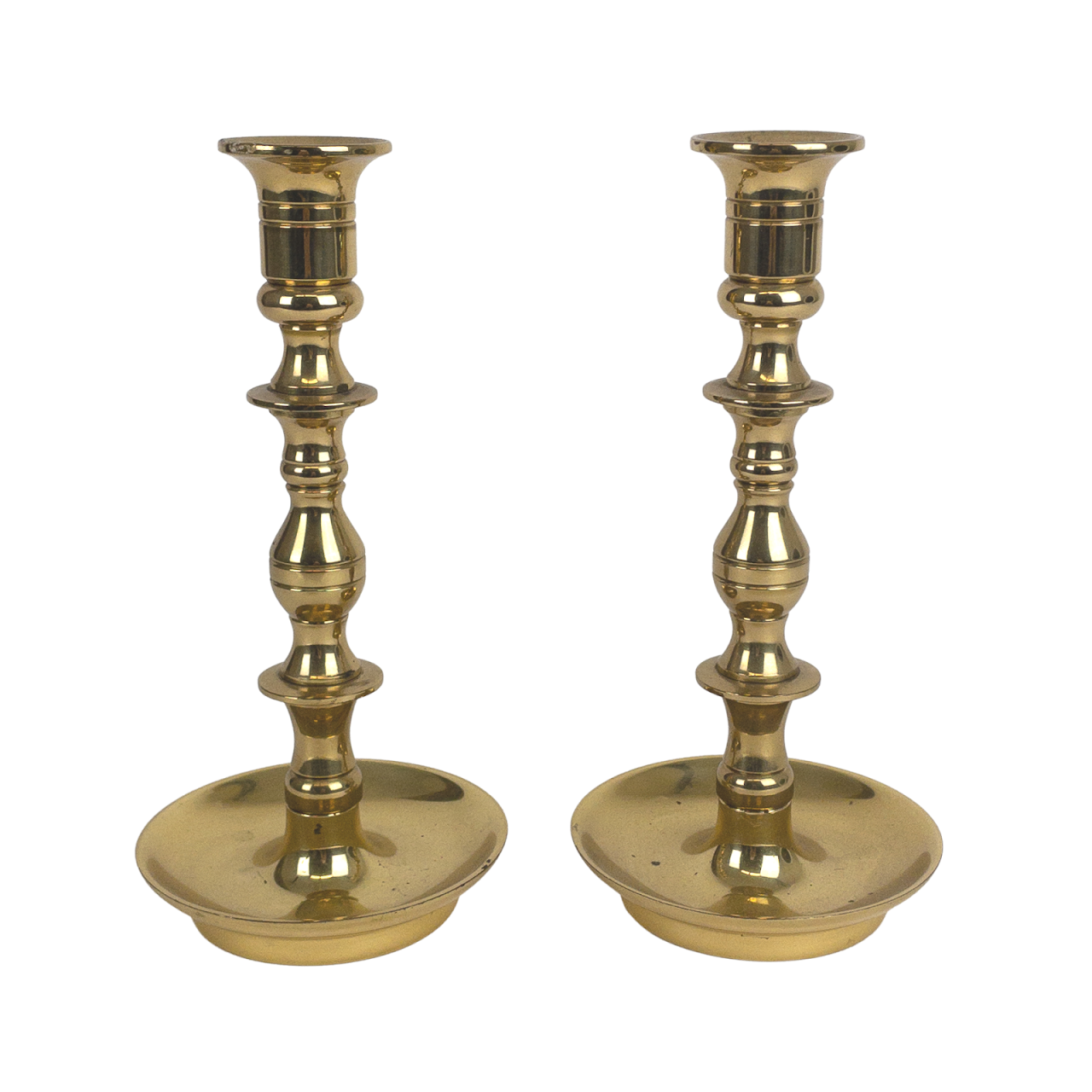 CM Colonial Williamsburg Style Brass Candlestick Pair