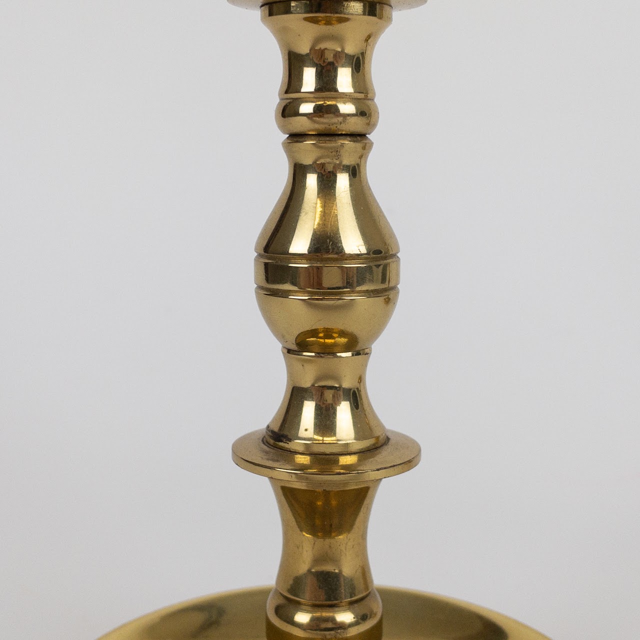 CM Colonial Williamsburg Style Brass Candlestick Pair