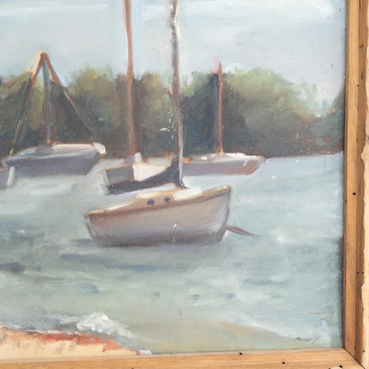 Lakeside Scene Acrylic Painting