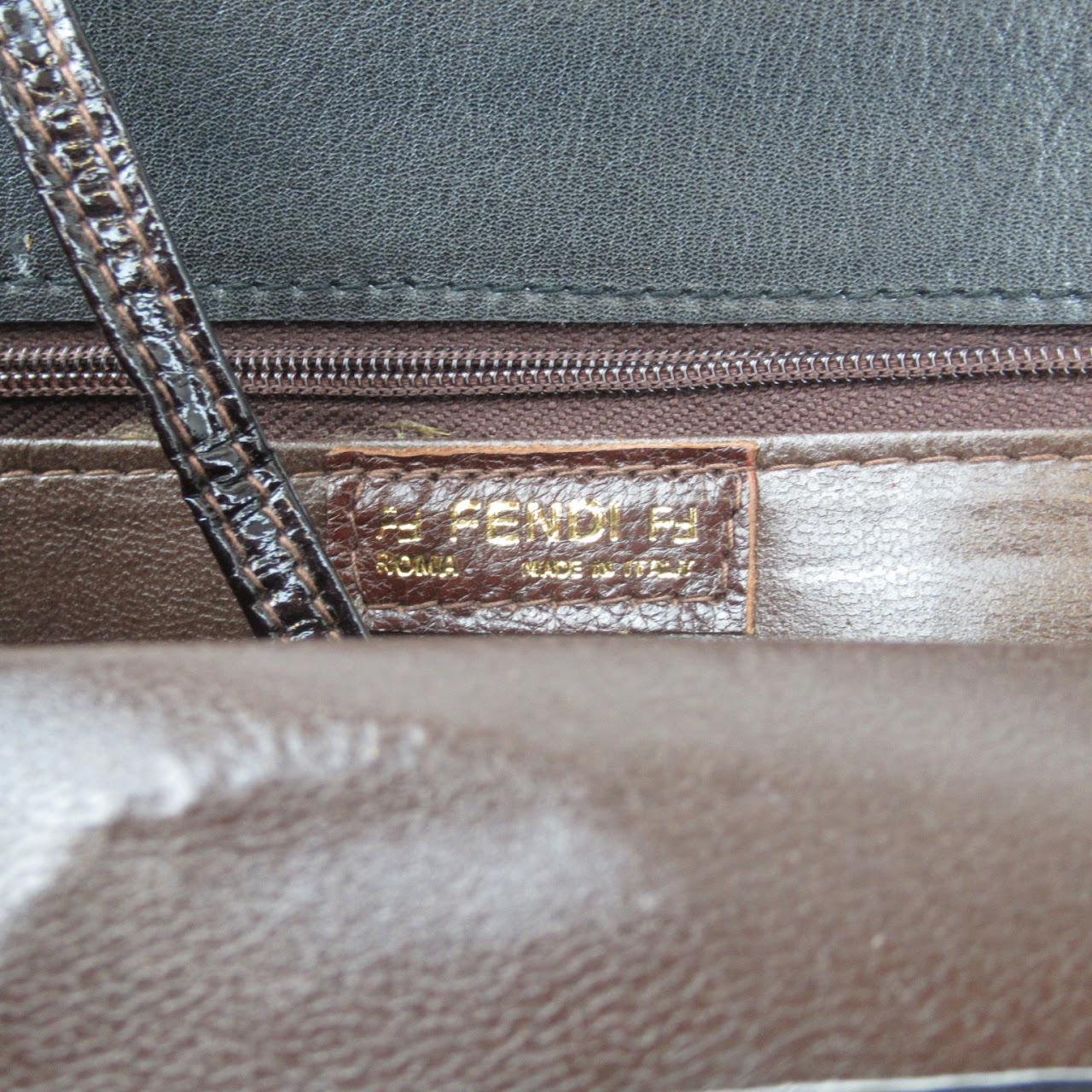 Fendi Ribbed Leather Clutch