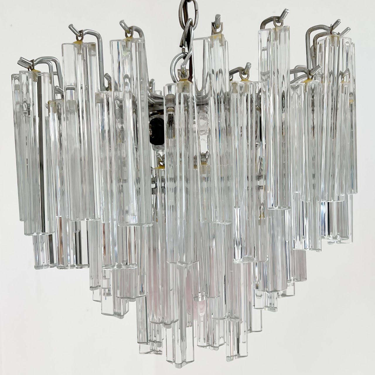 Camer Style Tiered Chrome & Crystal Chandelier