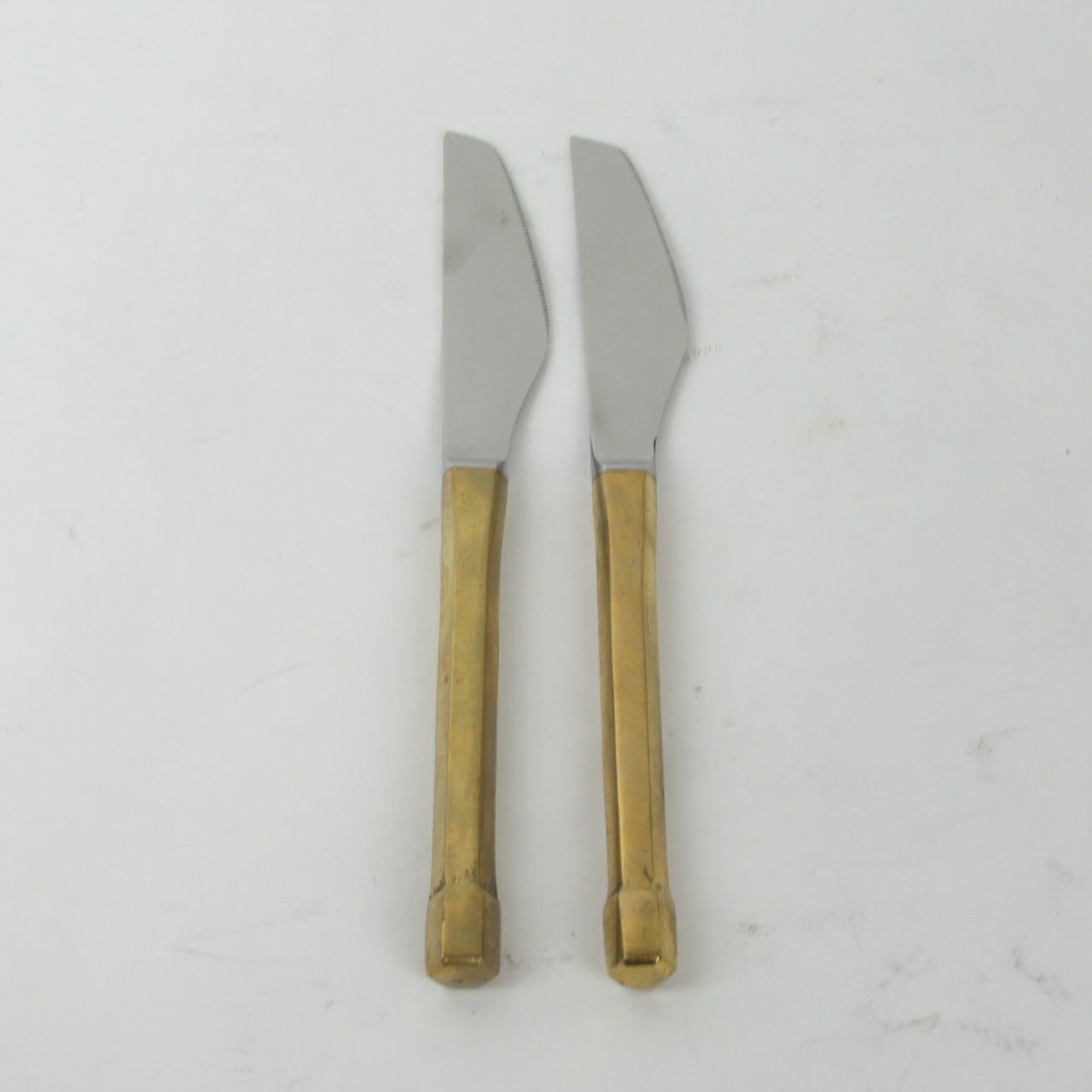 Artisan Handmade Brass & Stainless Steel Knife & Fork  Flatware Set