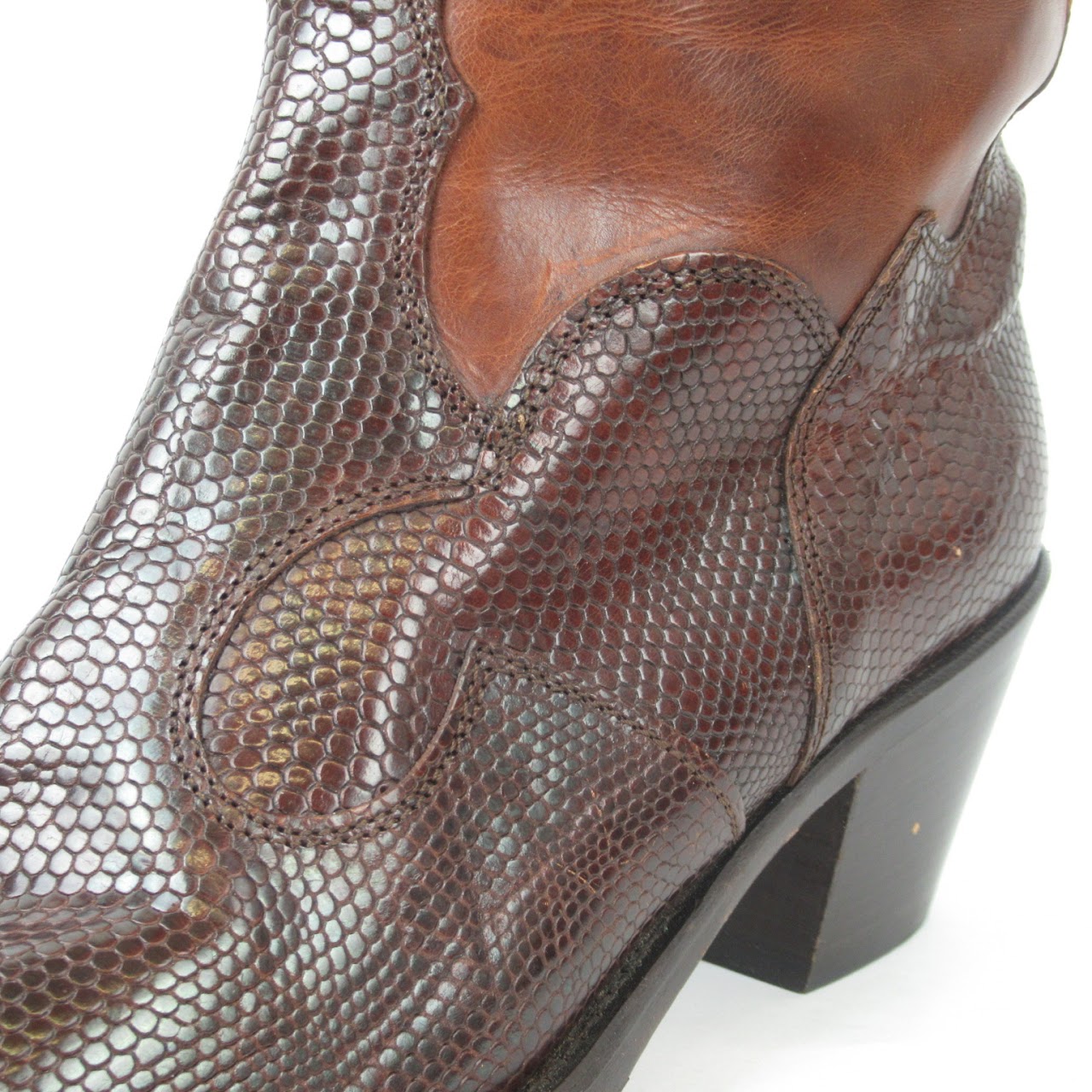 Joan & David Leather Cowboy-Style Boots