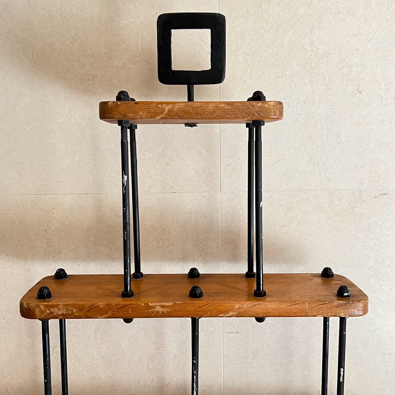 Pine Industrial Style Hanging Rack