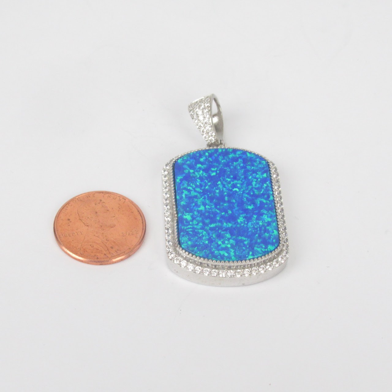 Sterling SIlver Pave Earrings & Pendant set