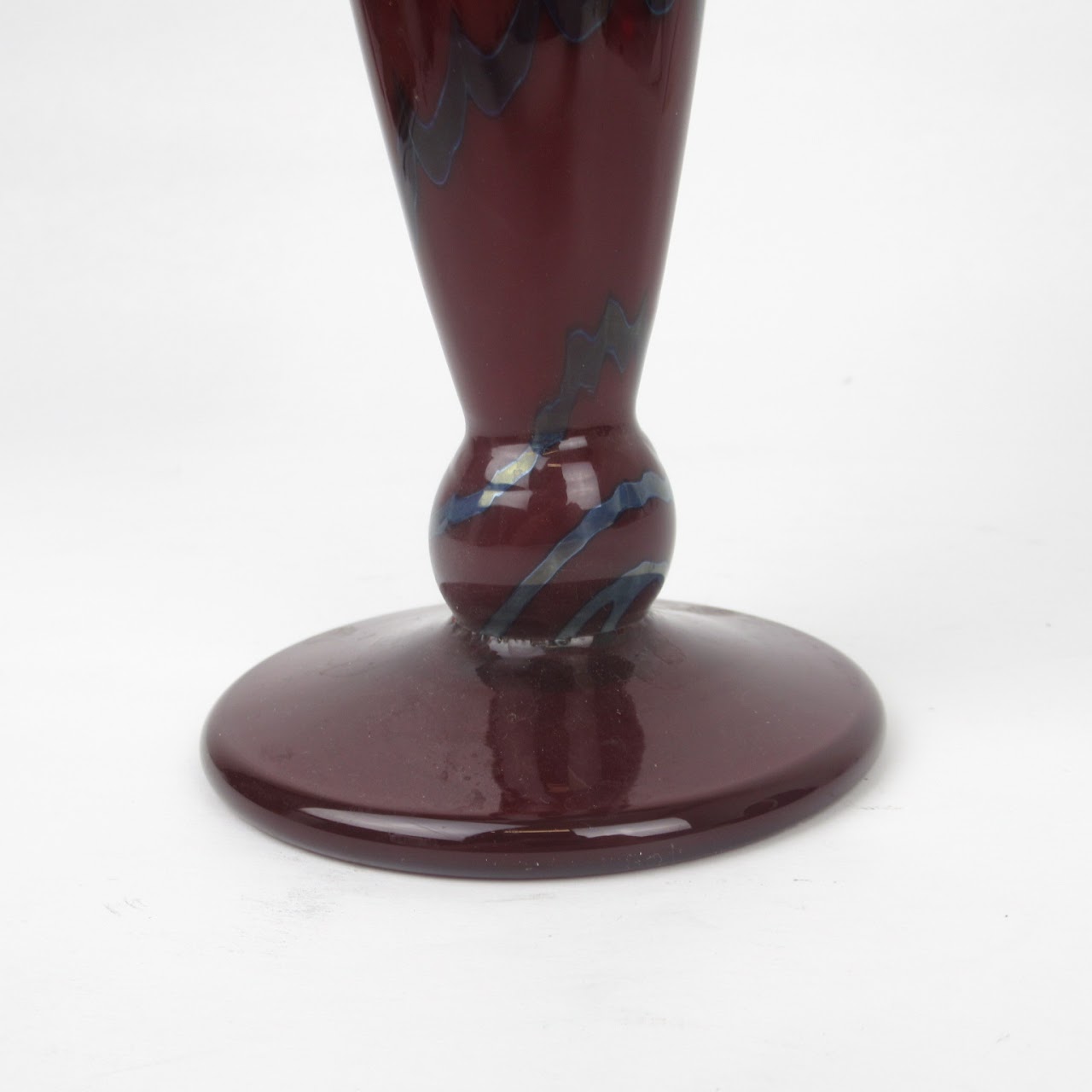 Signed Ruby Red Art Glass Lily Vase