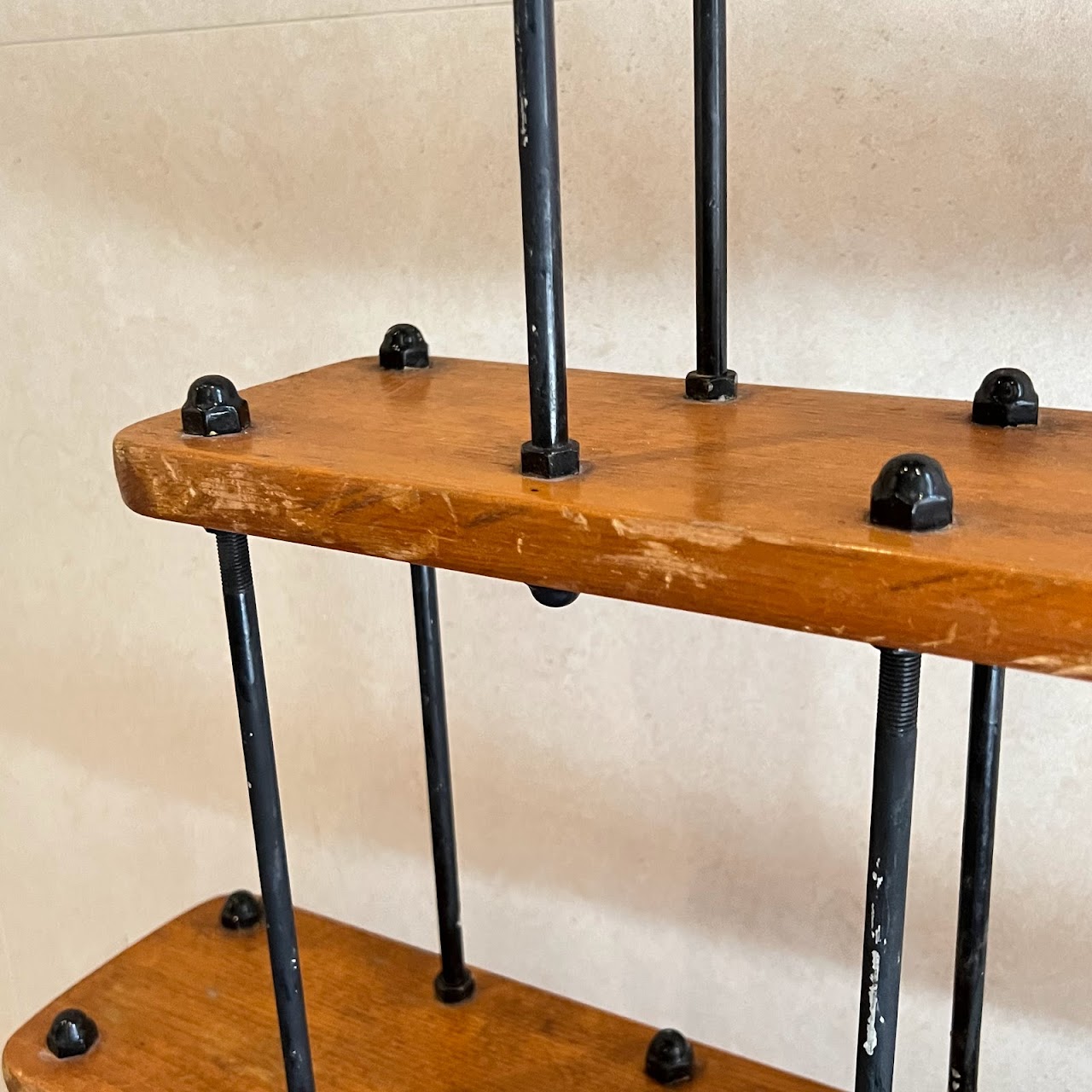 Pine Industrial Style Hanging Rack