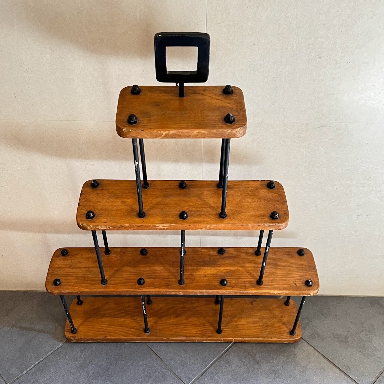 Pine Industrial Style Hanging Rack