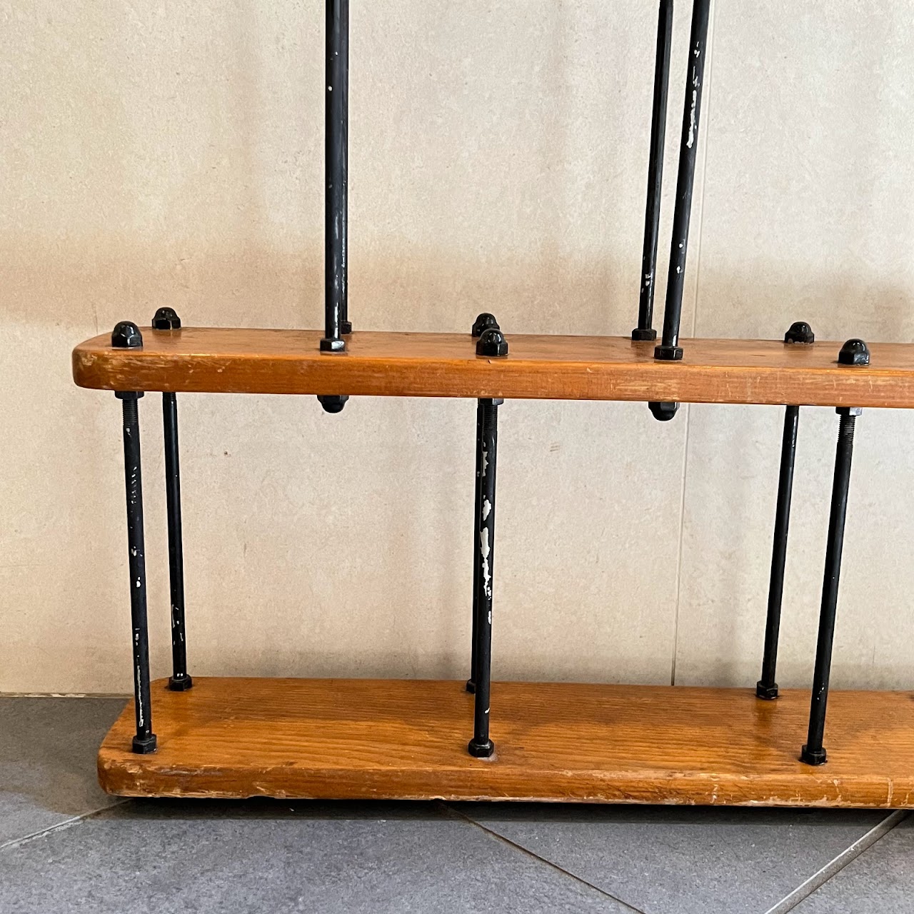 Pine Industrial Style Hanging Rack