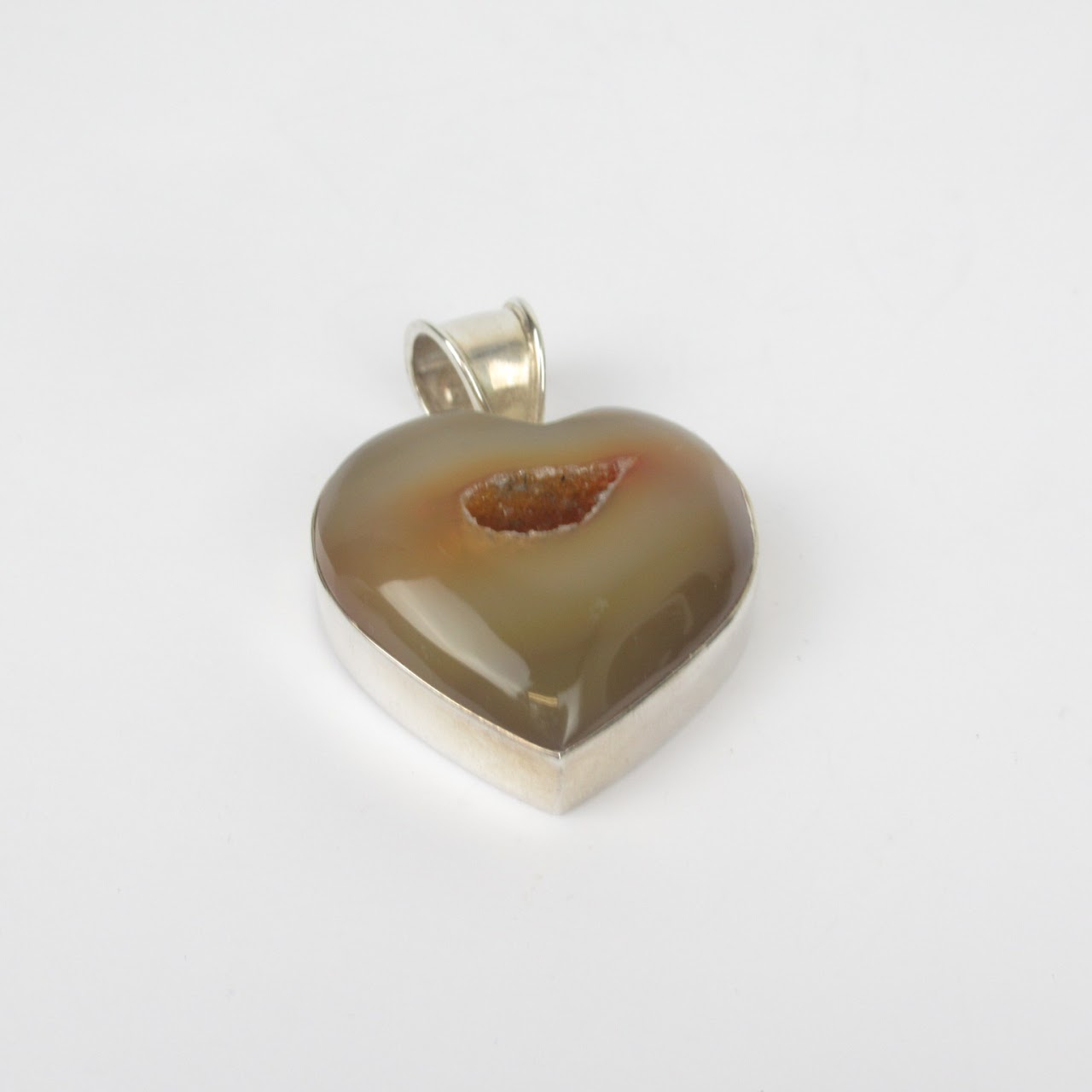 Sterling Silver Agatized Jasper Pendant