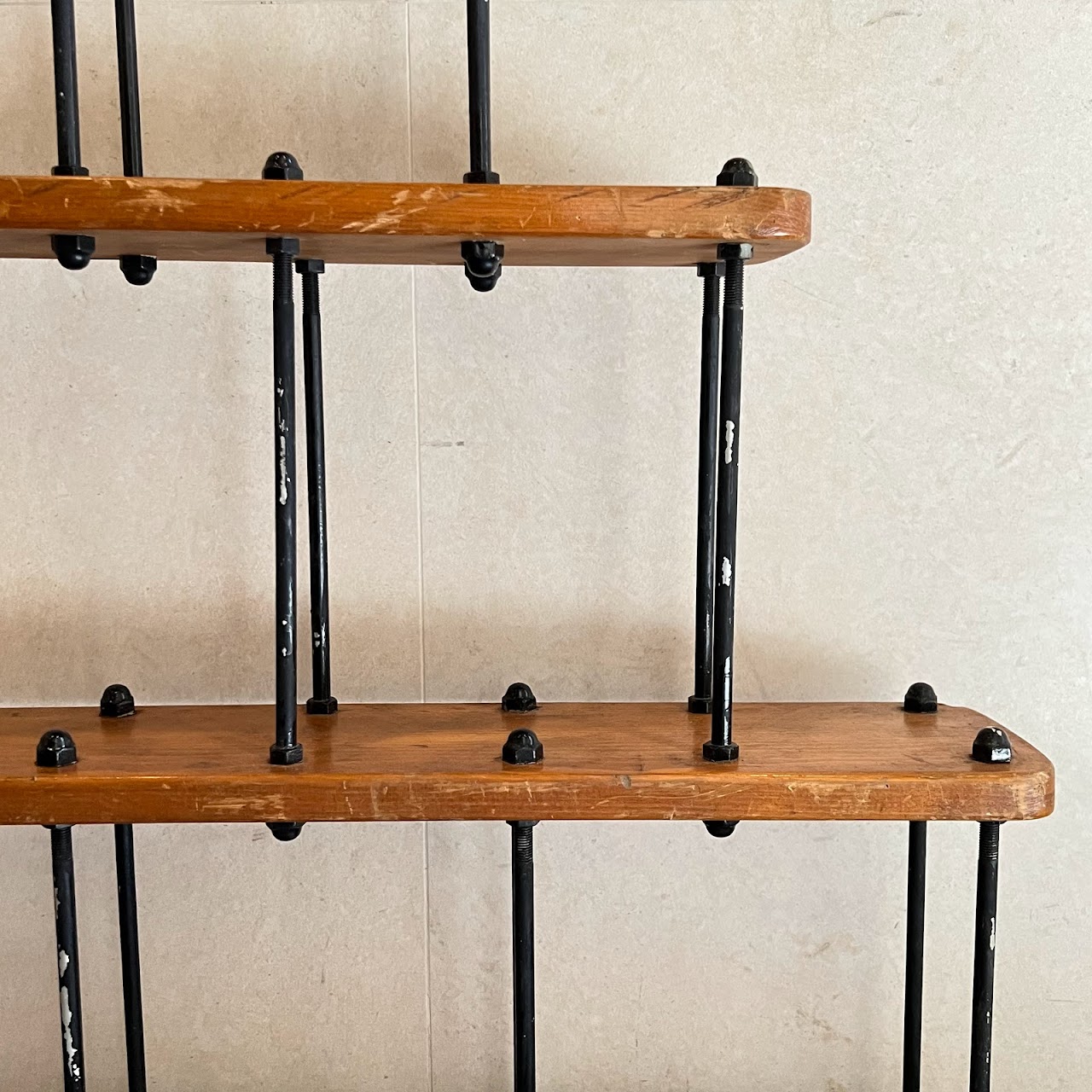 Pine Industrial Style Hanging Rack