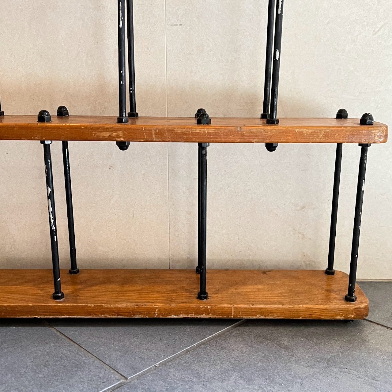 Pine Industrial Style Hanging Rack