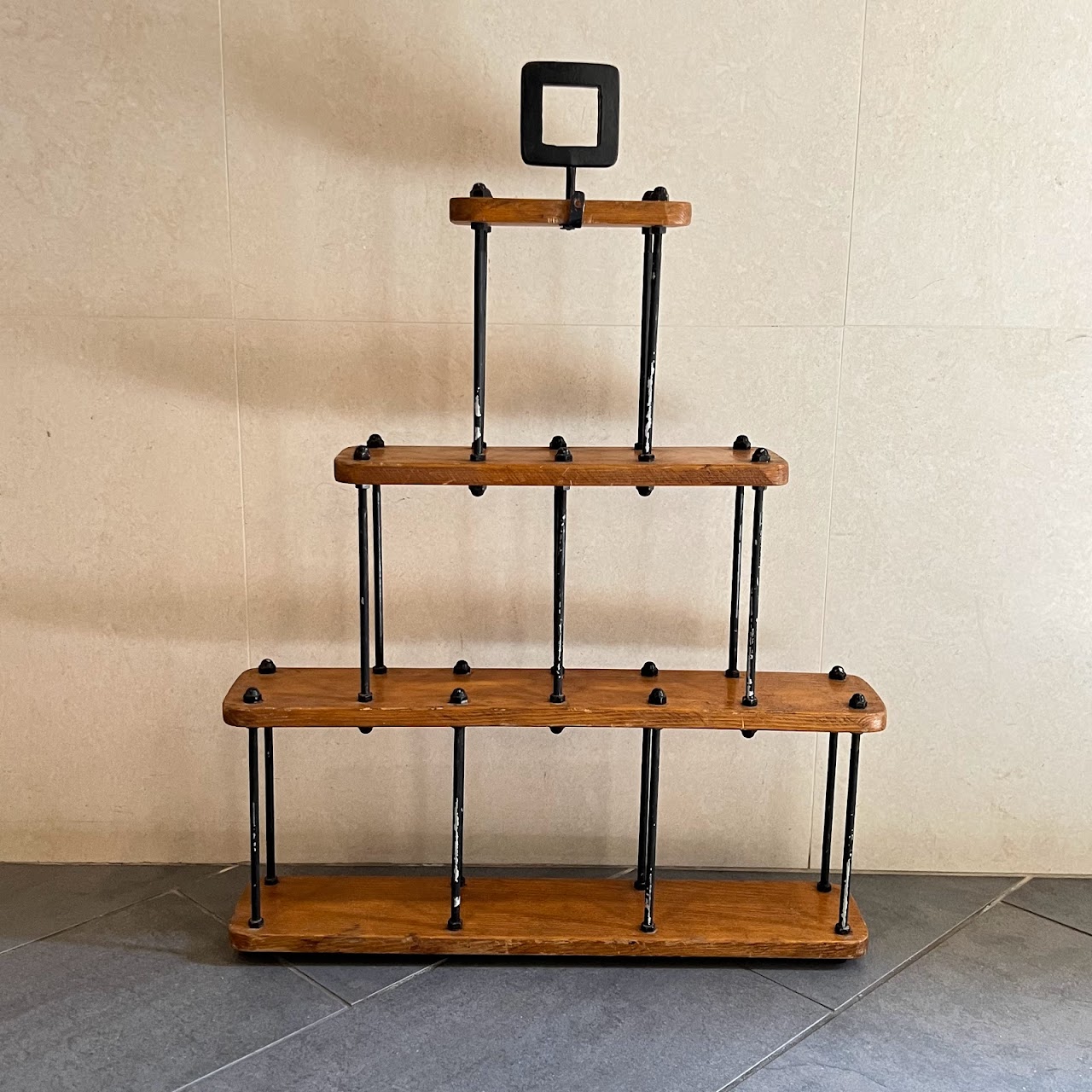 Pine Industrial Style Hanging Rack