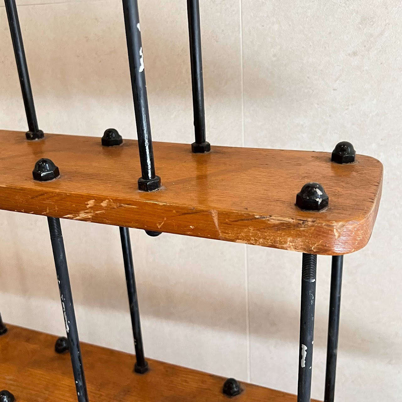 Pine Industrial Style Hanging Rack