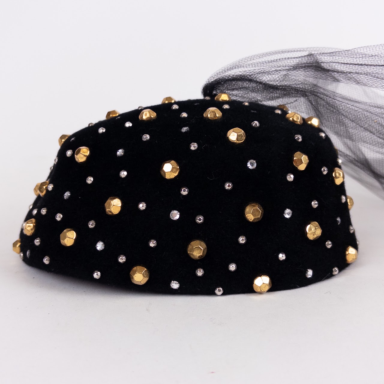 Frank Olive Studded Hat and Veil