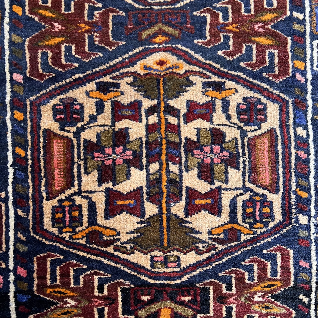 Vintage Persian Medallion Area Rug