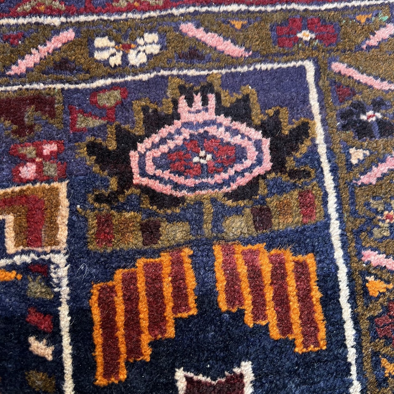 Vintage Persian Medallion Area Rug