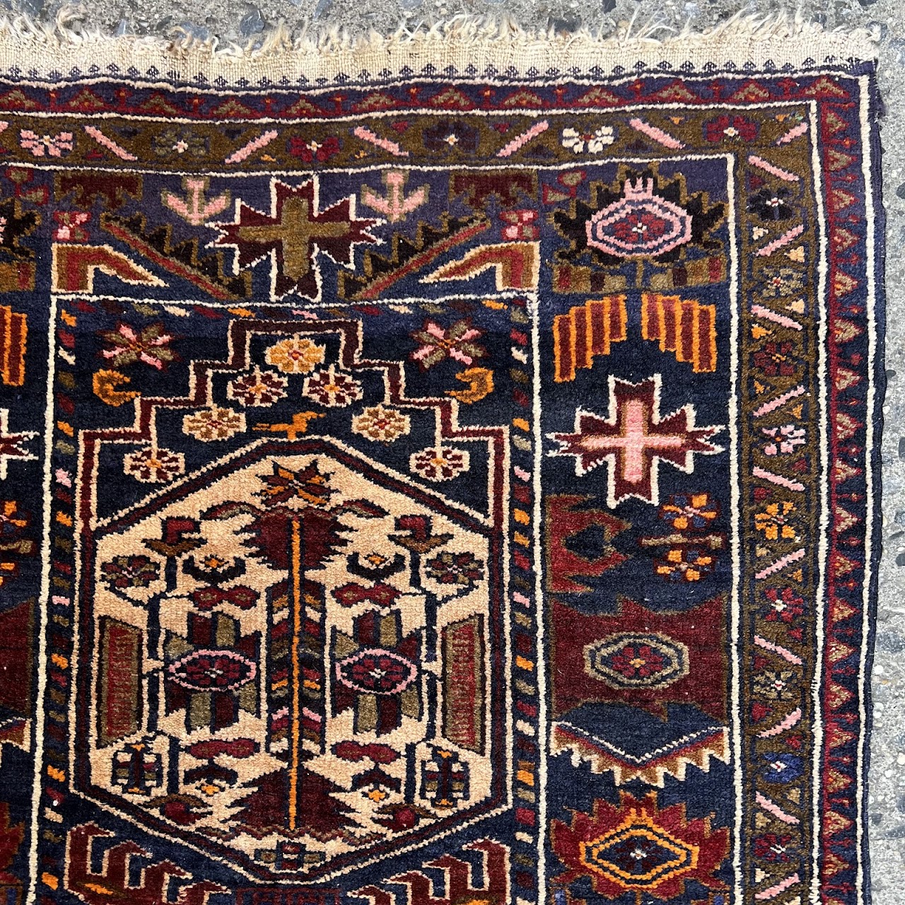 Vintage Persian Medallion Area Rug