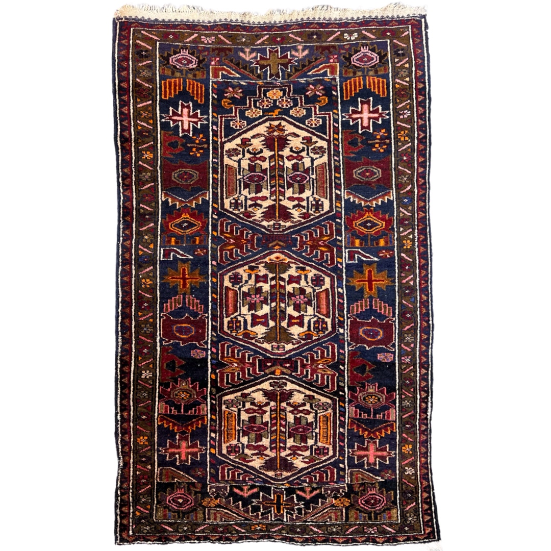 Vintage Persian Medallion Area Rug