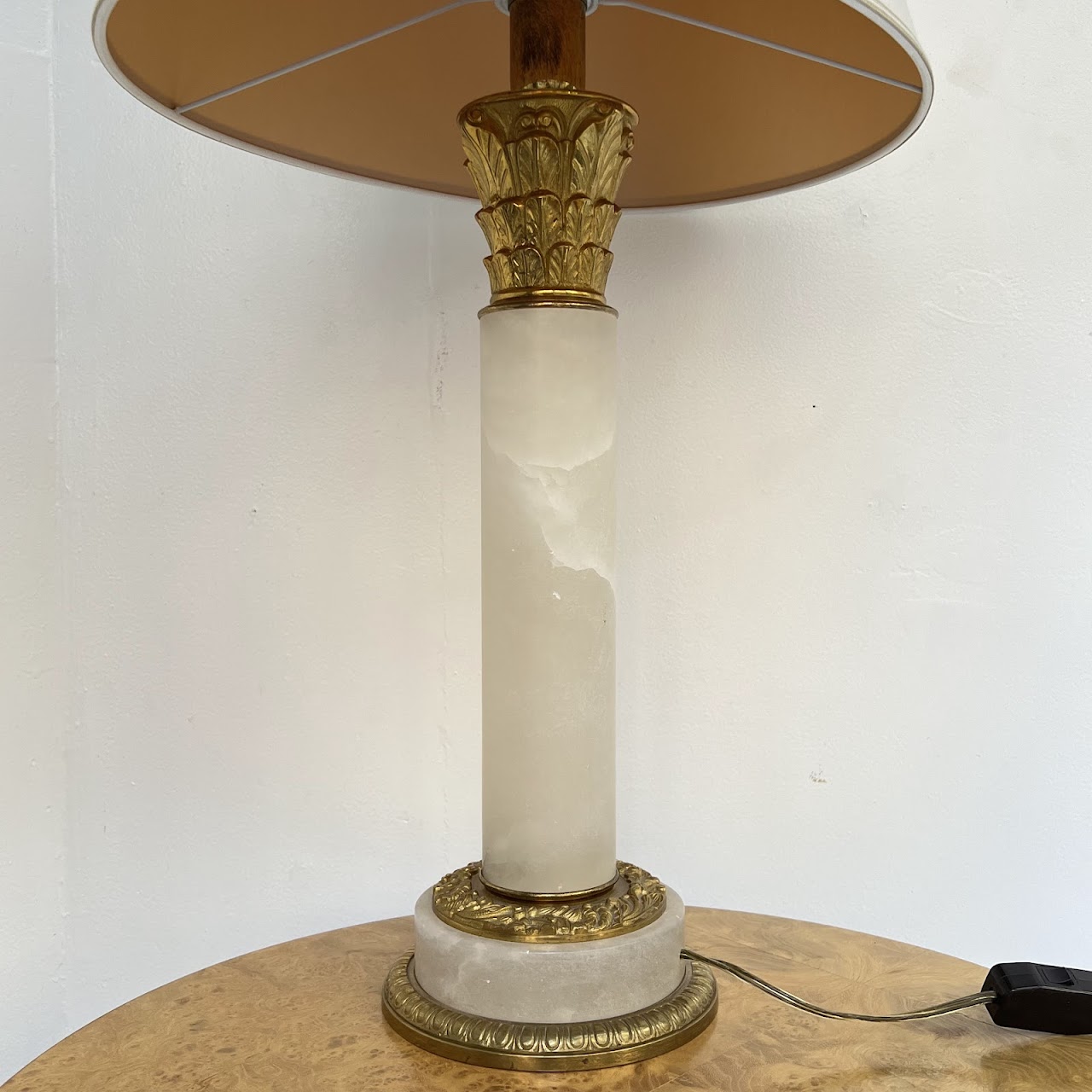 Neoclassical Style Onyx and Gold Table Lamp