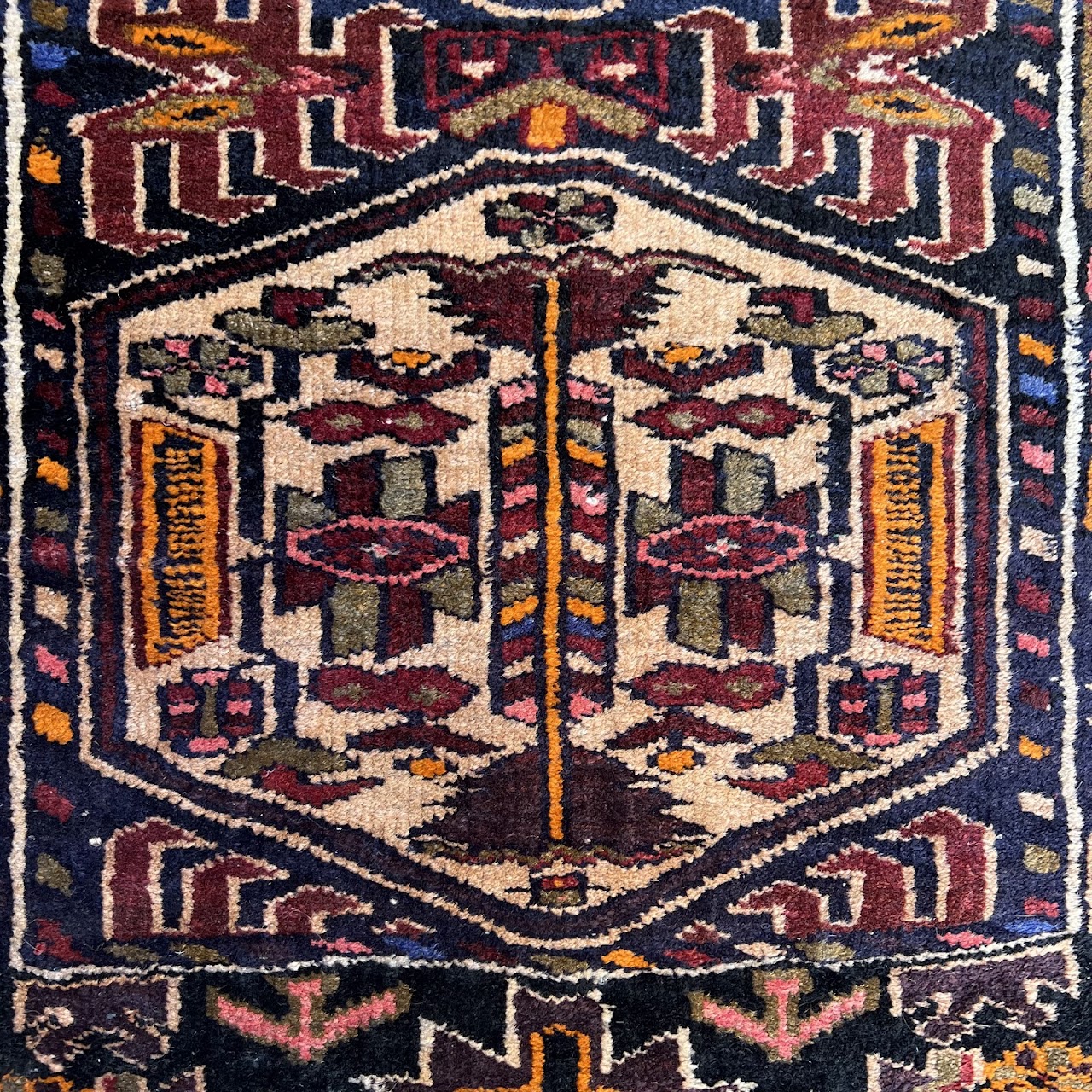 Vintage Persian Medallion Area Rug