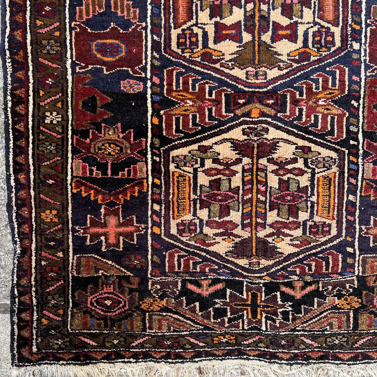 Vintage Persian Medallion Area Rug