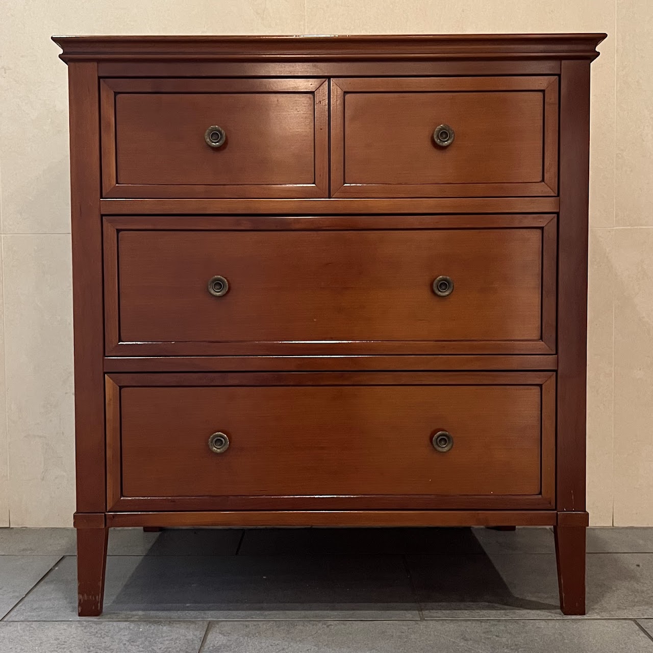 Grange 1904 French Cherry Directoire Style Petite Three Drawer Dresser