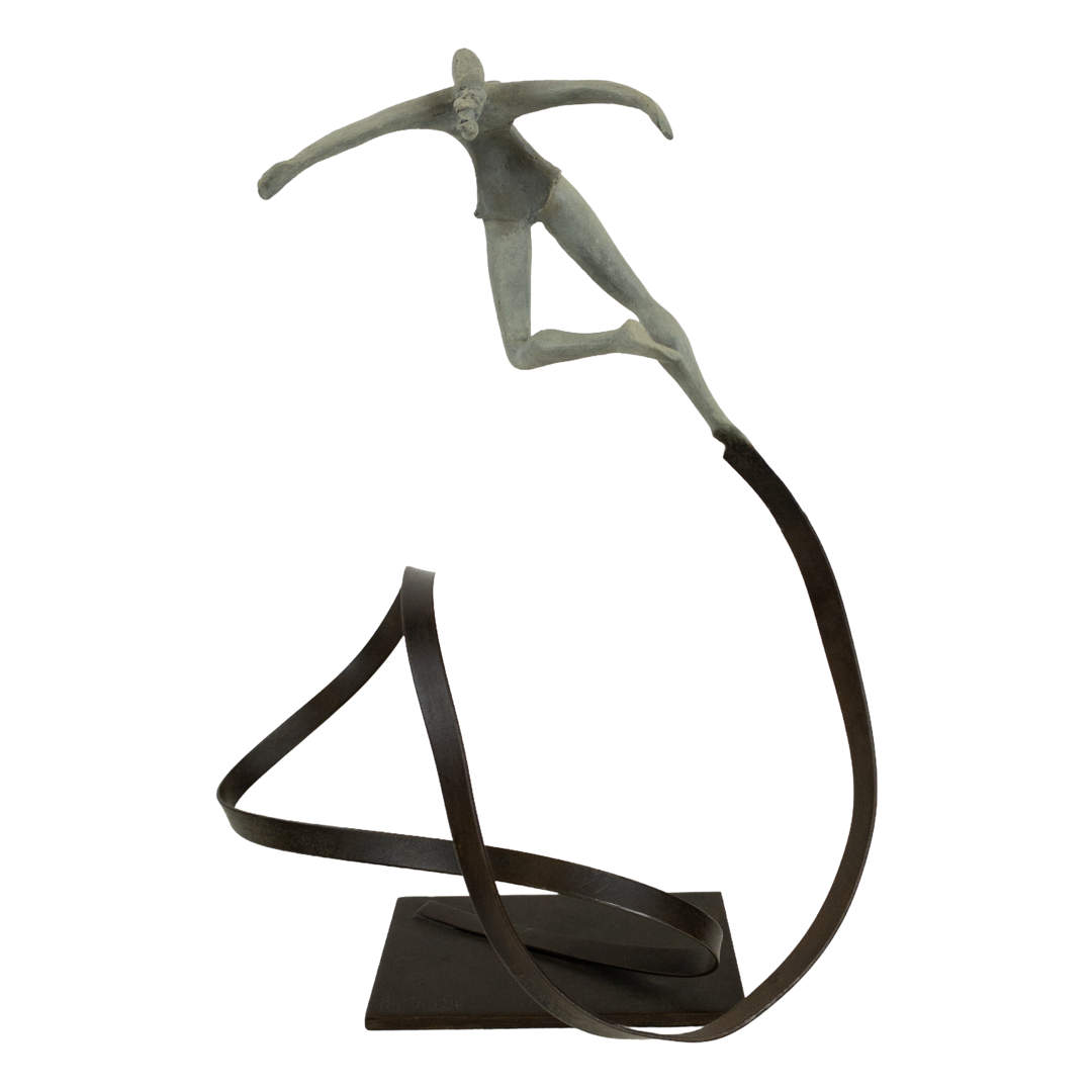 Signed Spring Metal Dancer Sculpture