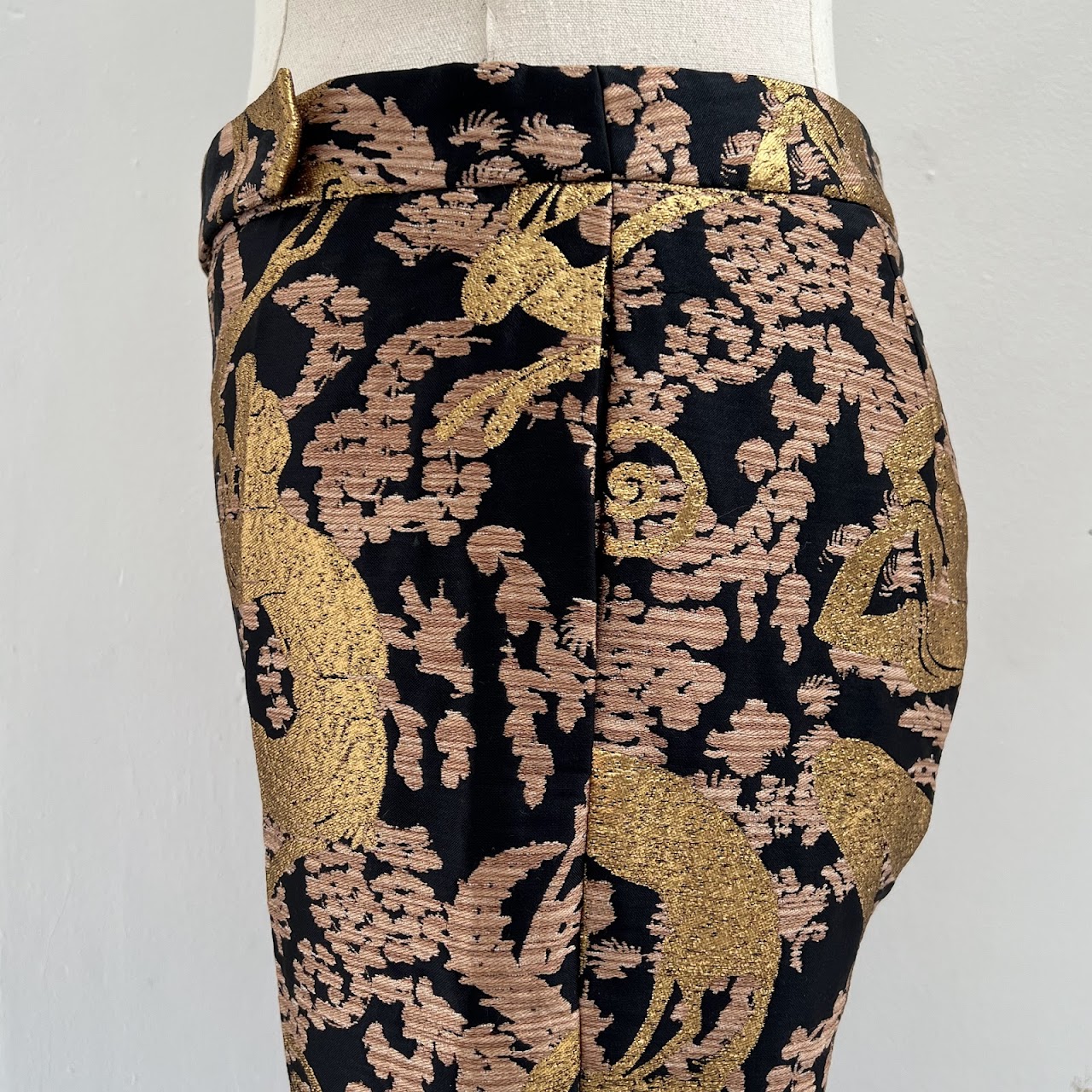 Lanvin Golden Monkey Brocade Pants