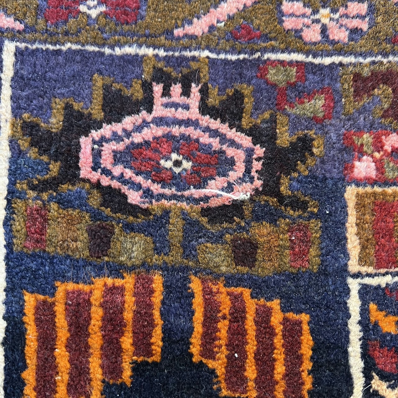 Vintage Persian Medallion Area Rug