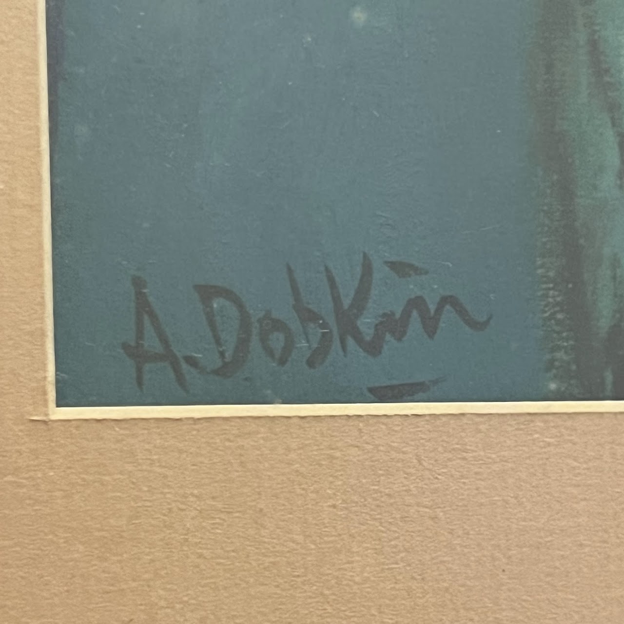 A. Dobkin Signed Vintage Oil Portrait Painting