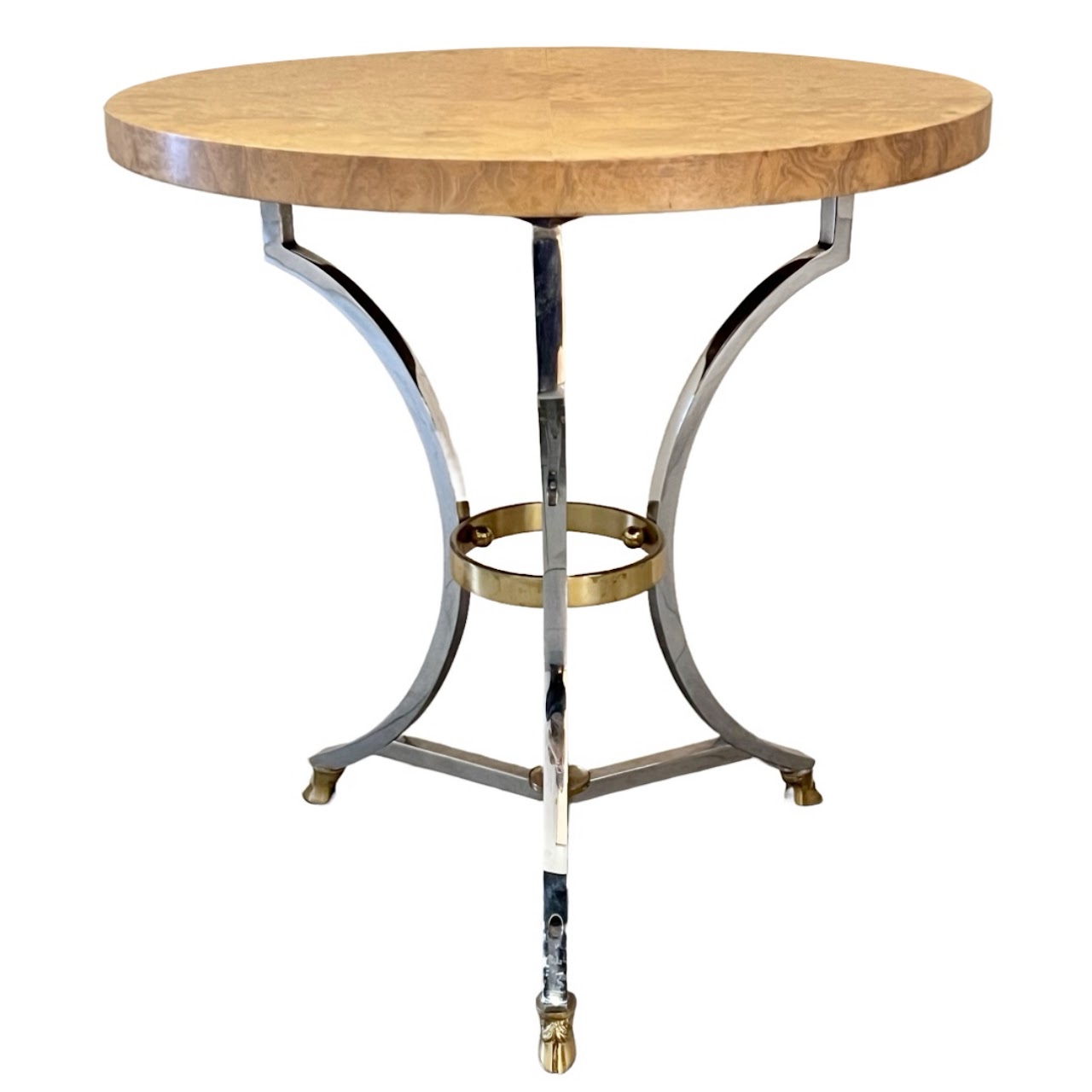 Neoclassical Style Birdseye Maple Top Accent Table