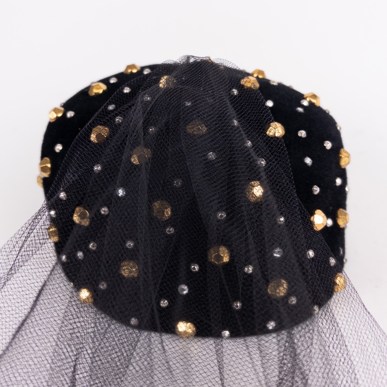 Frank Olive Studded Hat and Veil