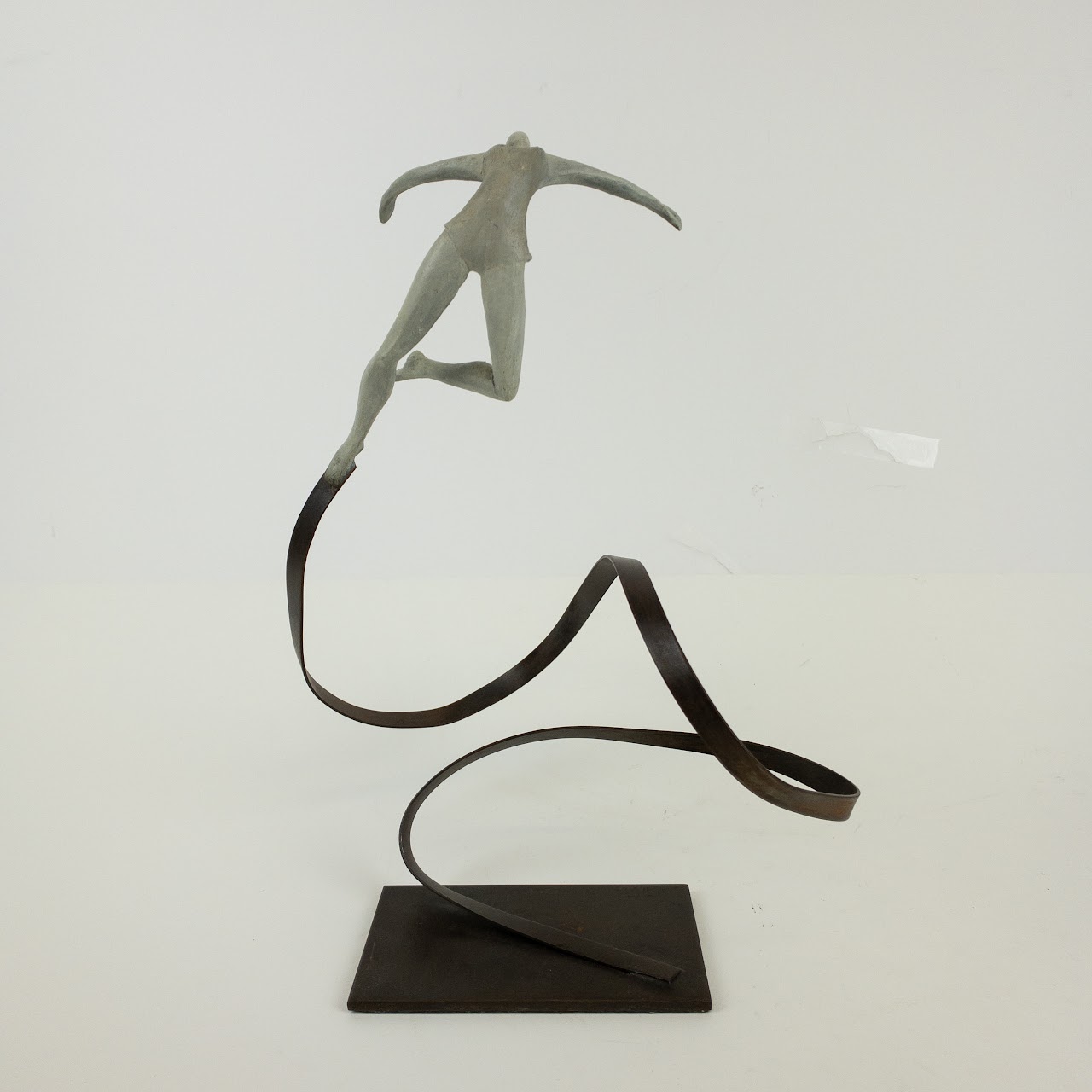 Signed Spring Metal Dancer Sculpture