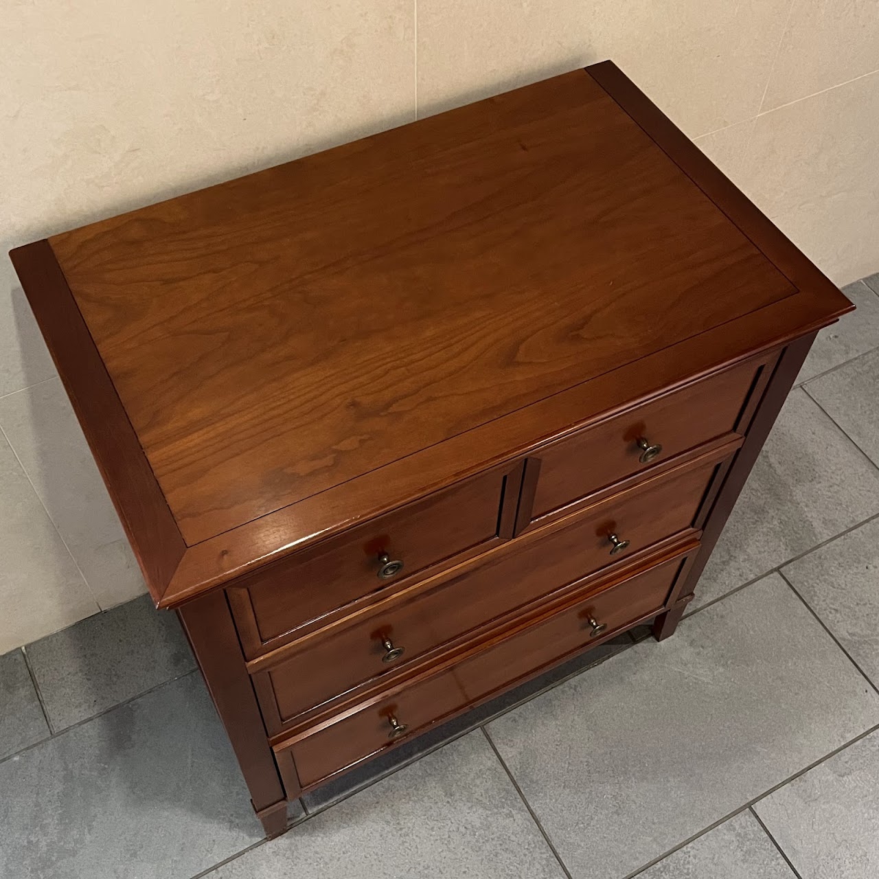 Grange 1904 French Cherry Directoire Style Petite Three Drawer Dresser